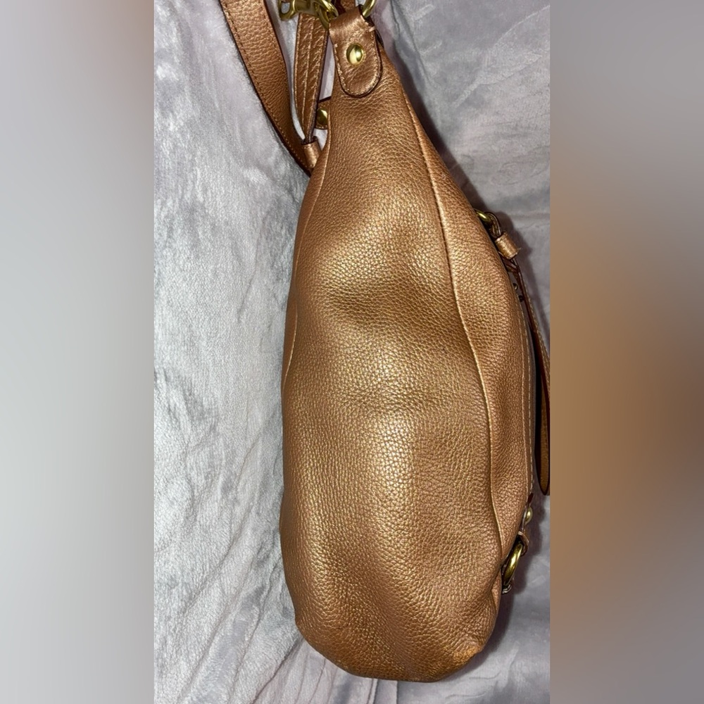 Coach Alexandria Metallic Copper Pebbled Leather Extra Large Two Way Tote - Picture 4 of 10